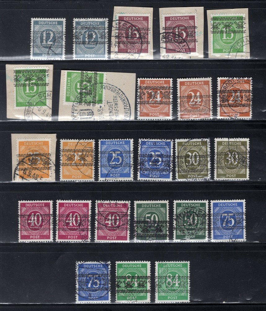 GERMANY AMERICAN BRITISH OCC SELECTION USED BAND OVERPRINTS SEVERAL EXPTERTIZED