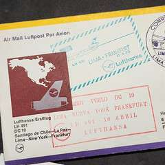German Germany cover Air Mail Luftpost Lufthansa Frankfurt 1975