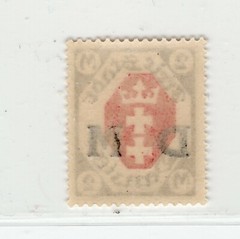 GERMANY DANZIG 1921 VERY SCARCE OFFICIAL SCOTT O18 MICHEL D13 PERFECT MNH