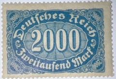 Travelstamps: 1922 Germany Reich Sc # 205/ Mi: #253 Number Horizontal Oval, MNH
