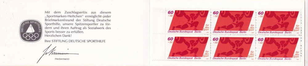 Berlin MNH ** 622 Scott 9NB169 Booklet Sport Charity