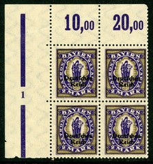 Germany States 1920 Bavaria 2 Mark Block Scott #269 MNH F494