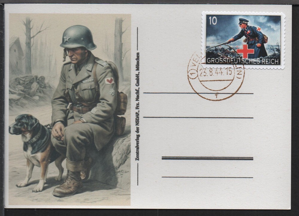 ✔️ GERMANY 3. Reich WWII FANTASY POSTCARD RED CROSS