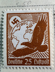 Germany lot of 9 Stamps 1934 Scott Cat C46-C54 Consecutive Air Post Mix CXL, MH