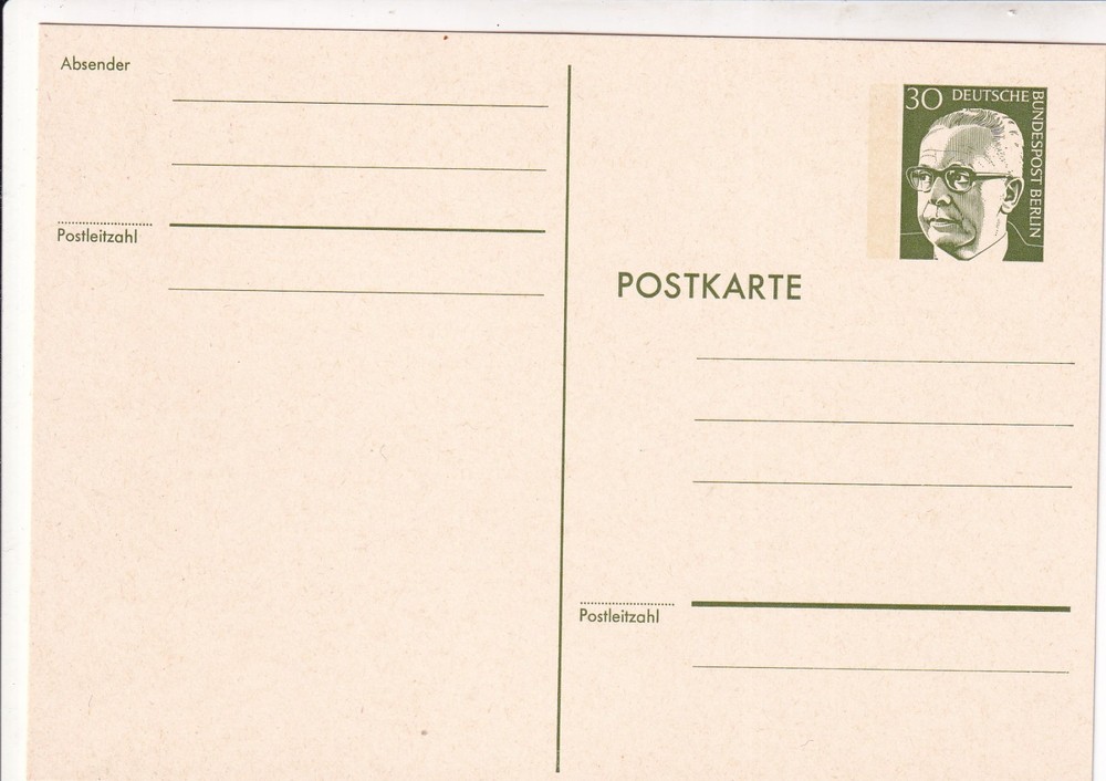 Bundesrepublik Postal card 30 pf Heinemann
