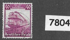 Stamp Sc 462 / Streamlined Locomotive / WWII Germany / Third Reich / 1935 7804