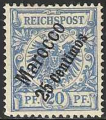 GERMAN Offices Morocco 1899 Scotts #4, Mint/LH, Very Fine-Extra Fine, FOG
