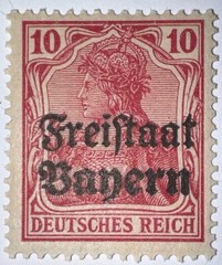 Travelstamps: Germany Bayern Overprint Stamps Sc#180,10pf Mint Watermarked MOGNH