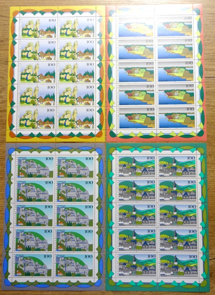 Germany Stamps Set No. 1807-1810 MNH 10 x, Special Mini Sheets
