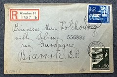 Vtg Stamp Cover Poland General Government Buildings German Registered 1940s WWII
