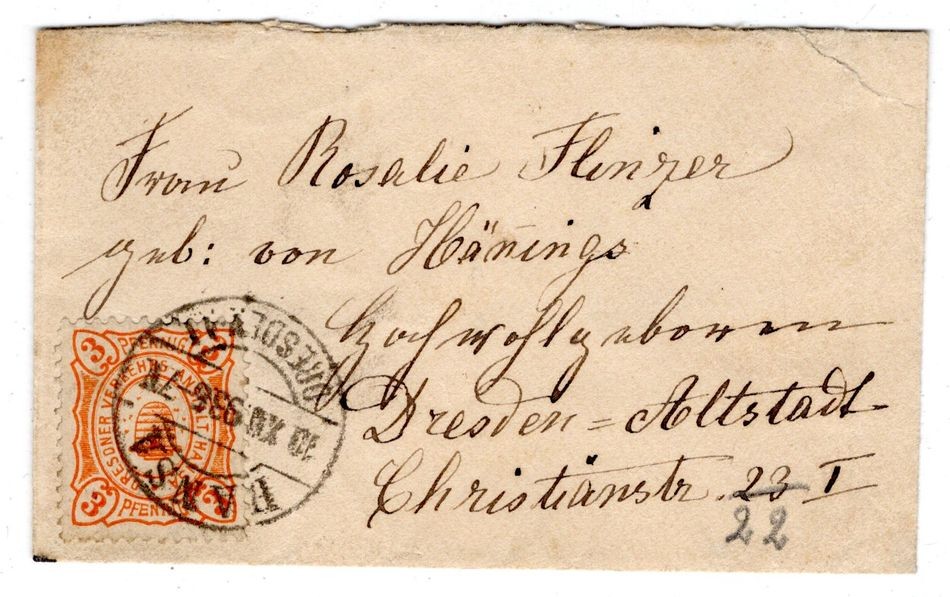 City Post DRESDEN 108 On Mini Letter (DA7232)