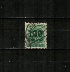 GERMANY Scott’s 254 ( 1923 ) 100th m on 400m Inflation Era Surcharge F/VF Used