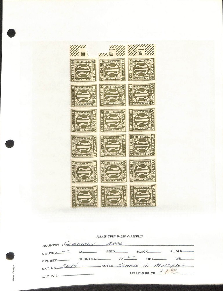 Germany Allied Military Government WWII, 1945 #3N14 MNH Block (B109)
