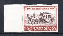 Saar (Germany) 1950 old Horse/day of the stamp (Michel 291) nice MNH