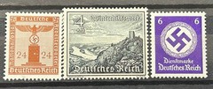 German Stamps Third Reich WWII officials lot of 3 swastika etc MNH Mint /199a