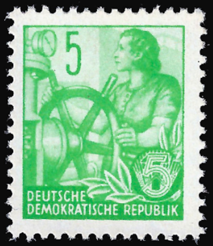 DDR #Mi363XI MNH 1953 Five Year Plan Industrial Workers Turning Wheel [156]