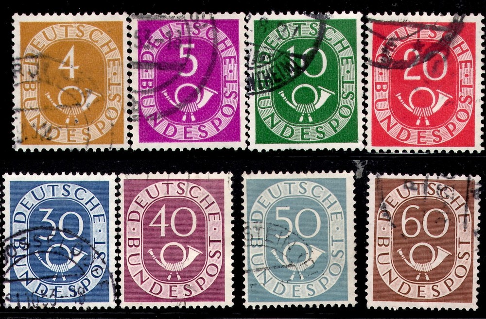 GERMANY POST & HORN ISSUES SCOTT 671-72 675 677 679-82 USED