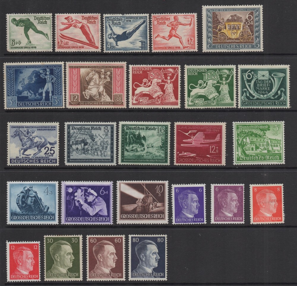 Deutsches Reich Third Reich 1930s-1940s Lot of 25 Stamps Mint Hinged