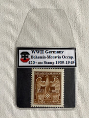 WWII Germany 420+1080 Golden Eagle Stamp – Bohemia & Moravia – MNH – Rare