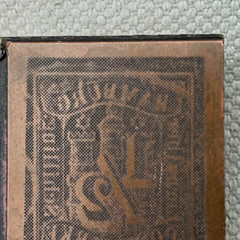 Antique German Postal Wood & Metal Printing Block Stamp Hamburg Half Schilling