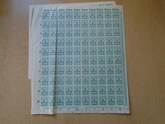 Germany: SG316 1M DM blue & SG318 4M DM green. 9 x 1920s sheets of 100 stamps.