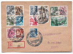 GERMANY France Zone-BADEN M#1-13 COVER CD 1848-1948 Annette von Droste-Hülshoff