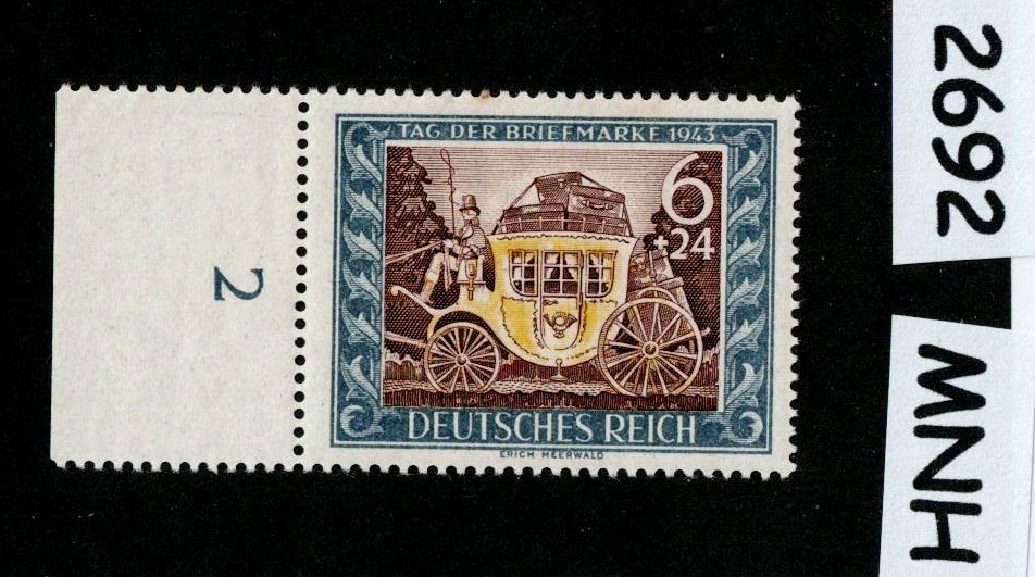 MNH stamp B215 Third Reich Germany WWII 1943 Postal & Culture fund #2692