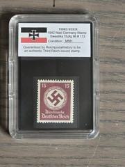 Third Reich WWII Nazi German Swastika NSDAP Stamp Collection w Hard Slab Case