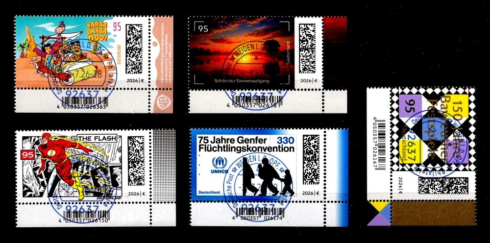 Germany Eckrand Single Stamps EAN Code Mi 3976–3979 Stamped Genuine 2026
