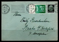 1941 Germany envelope of Bielefeld with Munich- „Capital of the Movement“ (CD68)