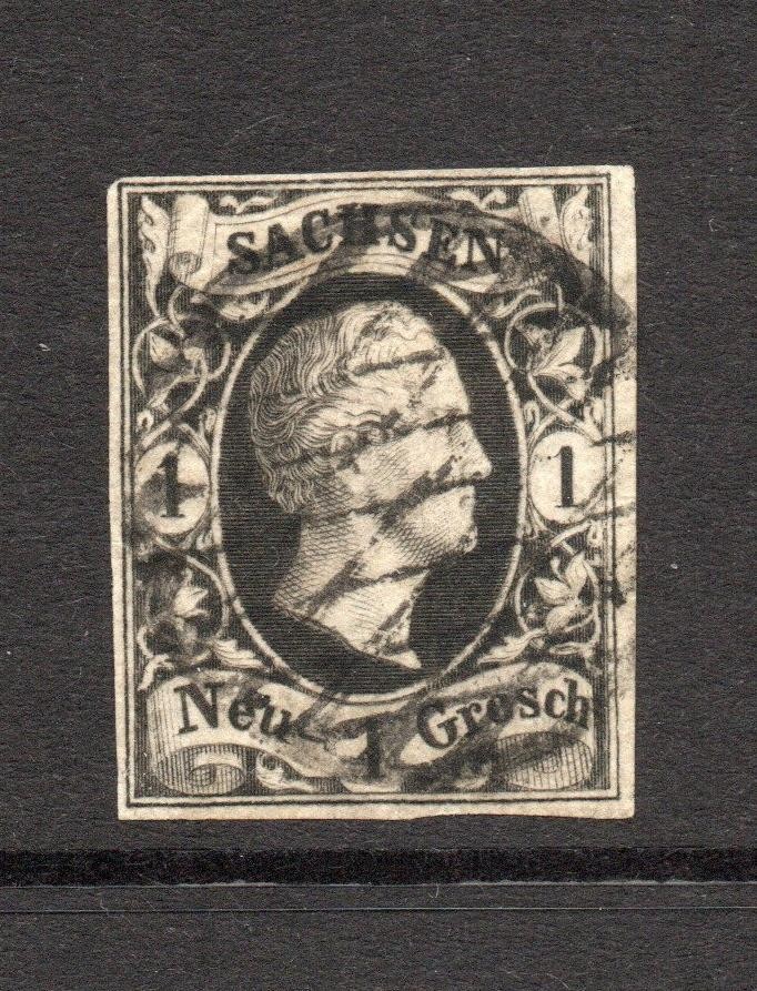 Saxony SC# 5 Used / Gray Greenish Paper – S61084