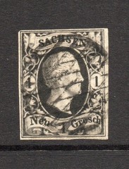 Saxony SC# 5 Used / Gray Greenish Paper – S61084