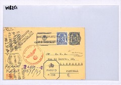 BELGIUM WW2 Germany Occ 1943 Card LISBON *OCA* UNDERCOVER ADDRESS Refugees WB251