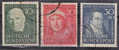Germany 1951 Portraits of Historical Figures Semi-Postal B321-B323 Used ZAYIX