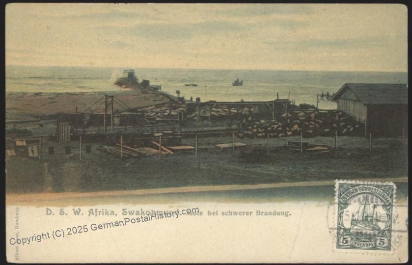 Germany 1909 SW Africa SWAKOPMUND DSWA Cover 5pf Wmk Yacht 111390