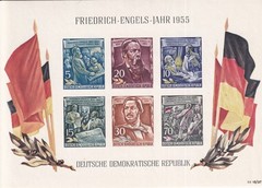 Stamp Germany DDR SC 259-64 Sheet 1955 Engels Marx Communist Manifesto MNH