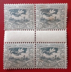 UPPER SILESIA German Plebiscite Territory 1920 2.50Pf MNH Gutter Block 4268