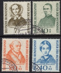 GERMANY 1955 SC. #B344-7 7PF+3PF TO 40PF+10PF PORTRAITS USED SET CAT $32.50