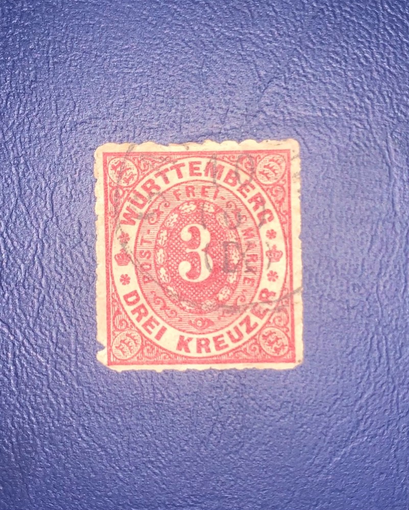 Wurttemberg 1869 3 Kreuzer Rose Red Used Stamp Germany States Drei Kreuzer