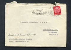 German Reich WW II : Nice cover from 1940 – Bonn 1 – slogan cancel – used