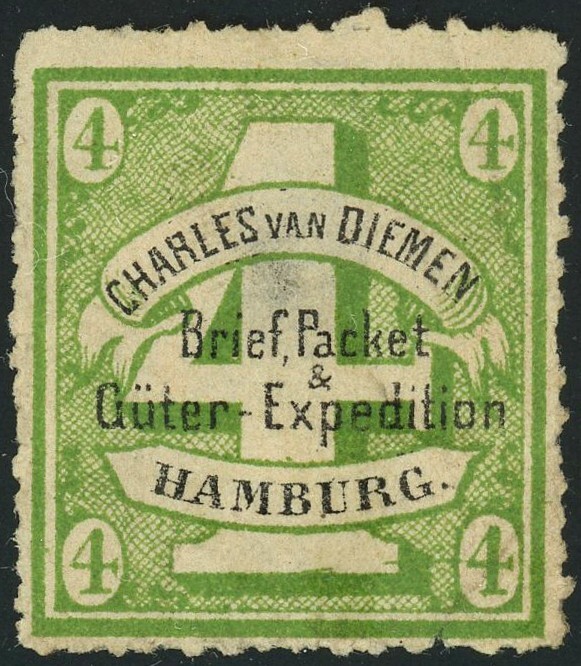 Hamburg Private Local Post Shipping Label Letter Delivery 4pf Postage Germany