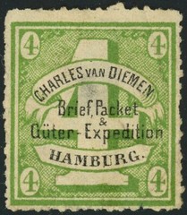 Hamburg Private Local Post Shipping Label Letter Delivery 4pf Postage Germany