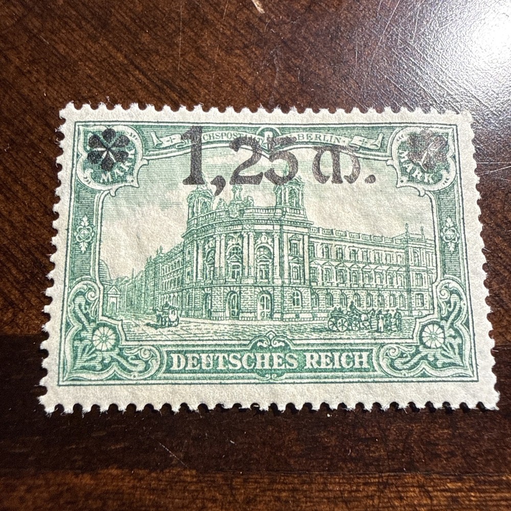 German Stamp Scott # 115 1920 1.25 Mark on 1 Mark MH