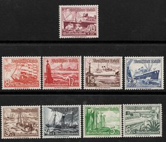 B107-B115 1937 GERMAN REALM Winter Relief: Ships Winterhilfswerk: Schiffe MNH