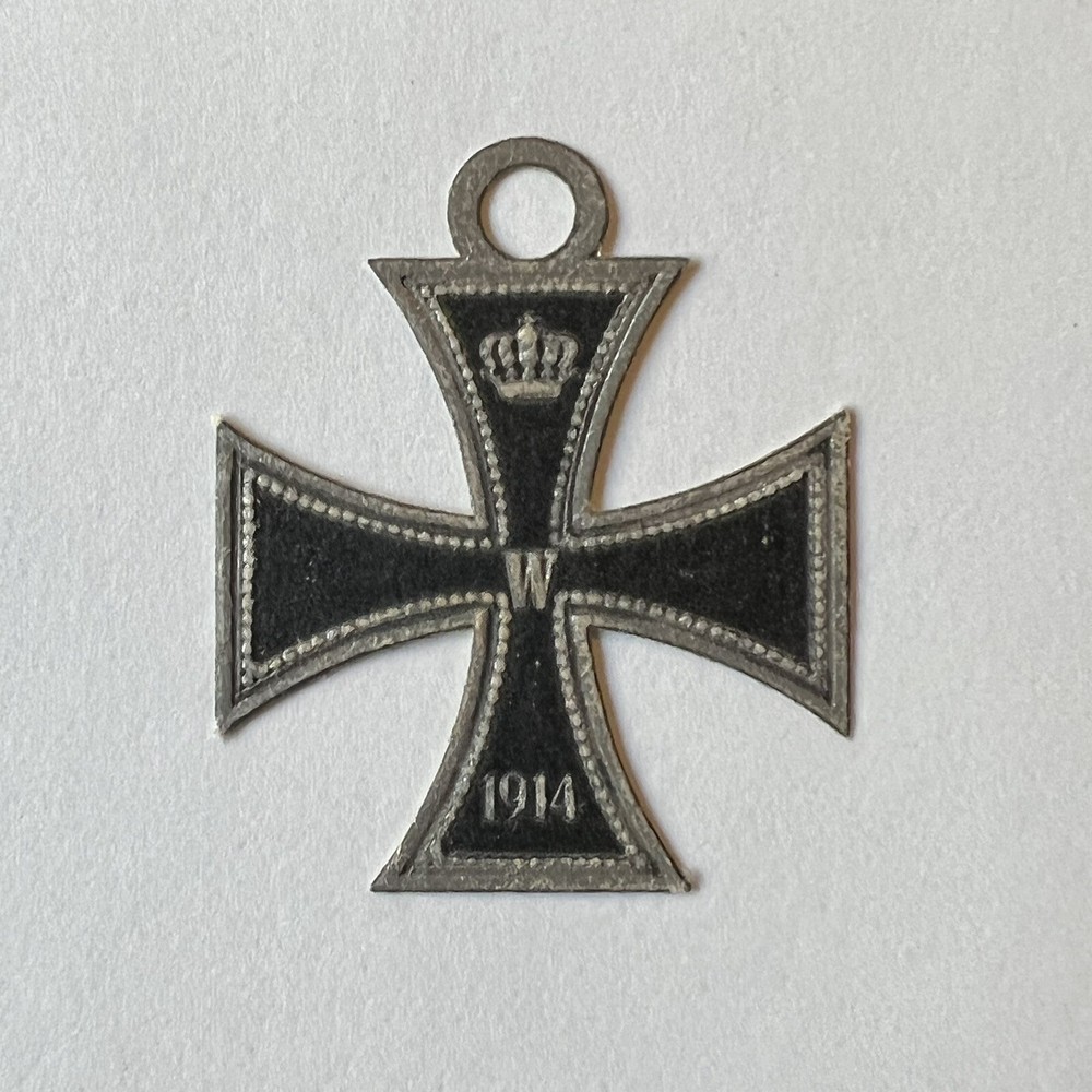 RARE 1914 GERMANY WILHELM IRON CROSS IMPERIAL CROWN ADHESIVE DECAL STAMP
