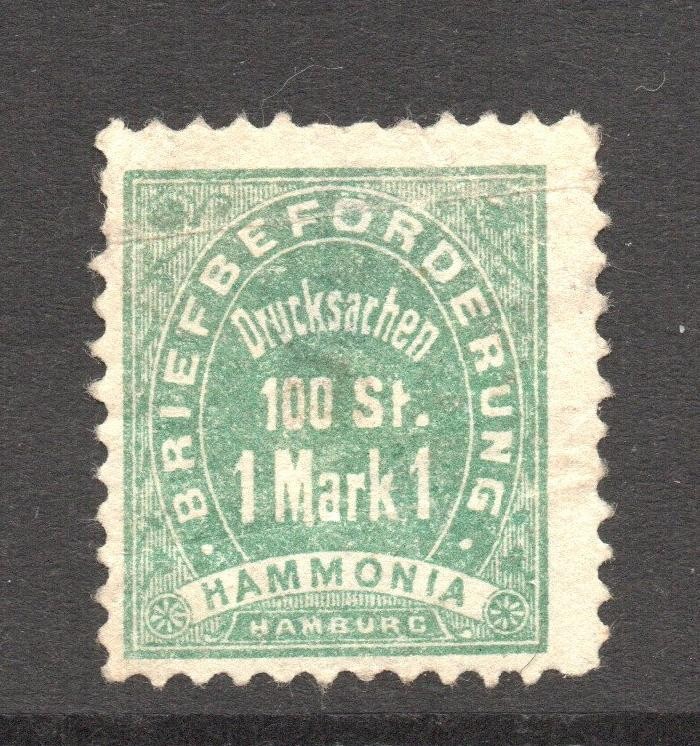 Hamburg Late 1800s 1m Local Post MH / Large Top Thin – S61242