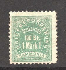 Hamburg Late 1800s 1m Local Post MH / Large Top Thin – S61242