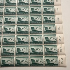 Sheet of 50 German Deutsches Reich Kriegsmarine torpedo boat Postage Stamps