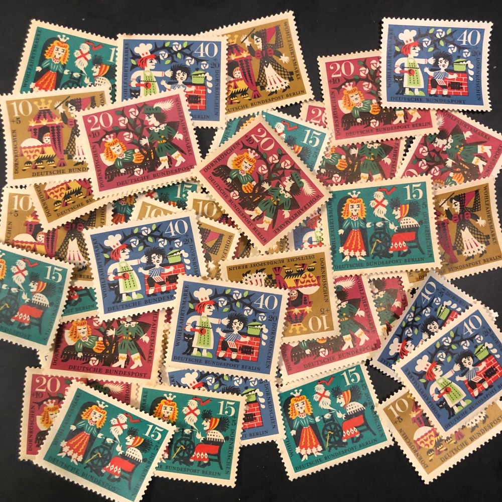 Postage Stamps For Crafting: Germany; 1964 Sleeping Beauty; 10 Sets/4 (40 pcs)