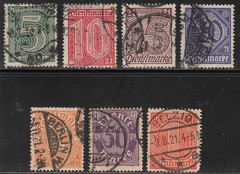 Stamp Germany Official Mi 016-22 Sc OL9-15 1920 Dienst Reich Prussia Nr 21 Used